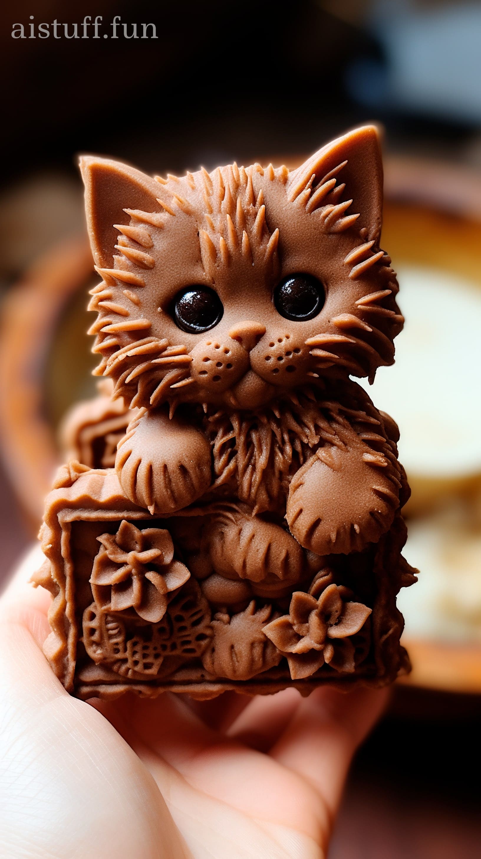 шоколадный брауни в виде котенка