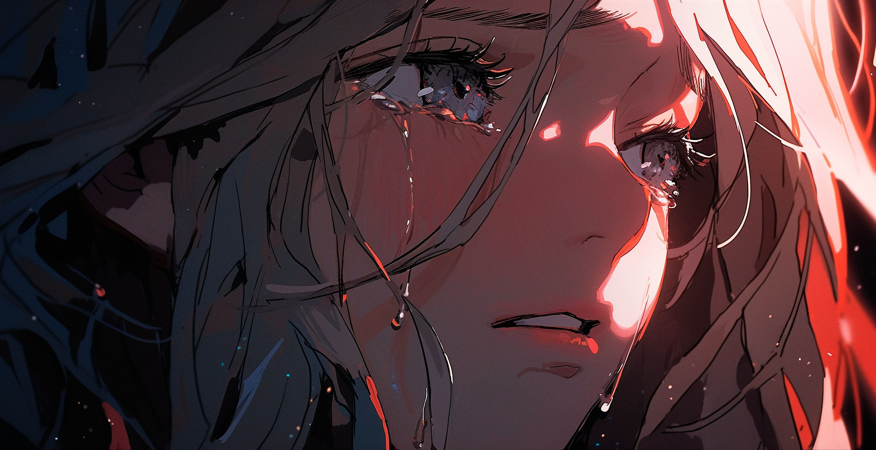 плачущая аниме девушка