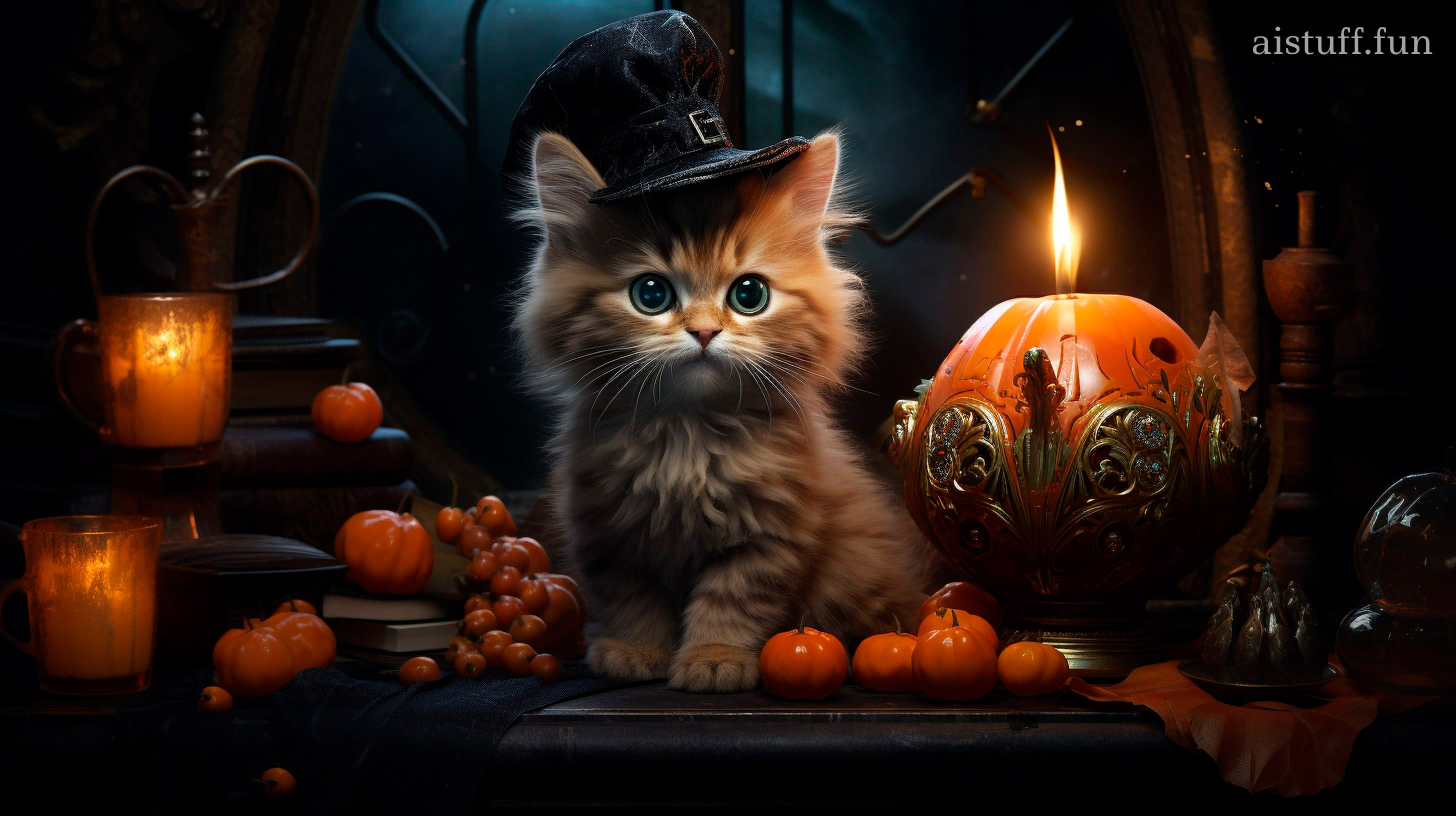 котенок в хэллоуин
