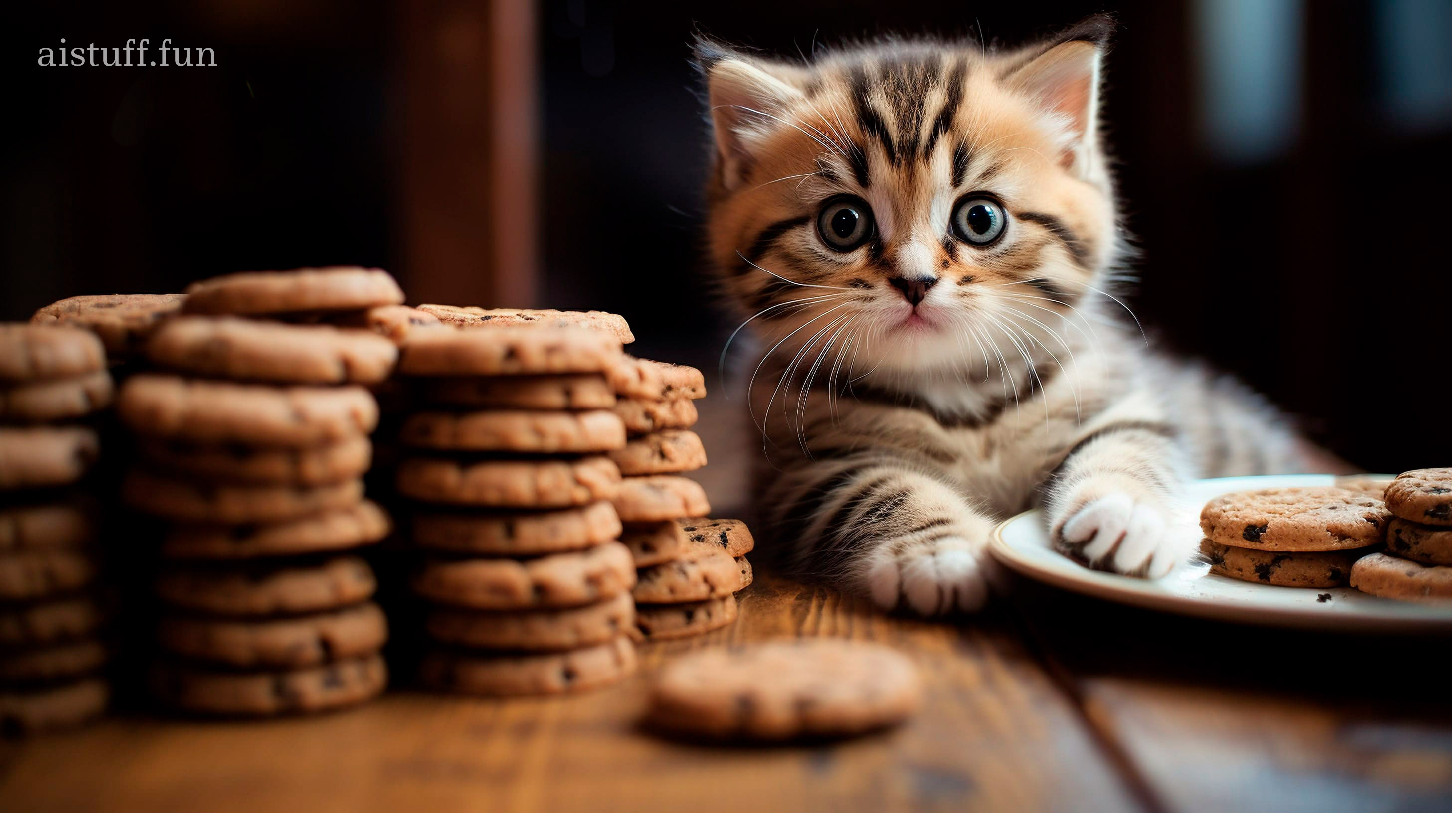 котенок и много печенья